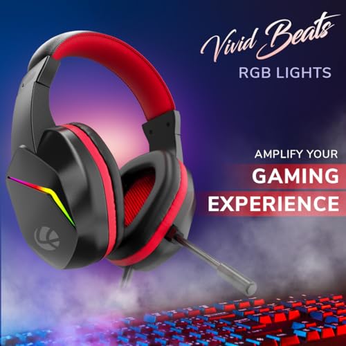 LAPCARE Bunker Gaming Over Ear Headset with RGB Back Lights|40Mm Drivers|3.5Mm+USB Jack|Adujustable Microphone|Light Design&Comfortable|Super Anti Violence&Break|Braided PVC Line(Lhp-210),Black - Image 3