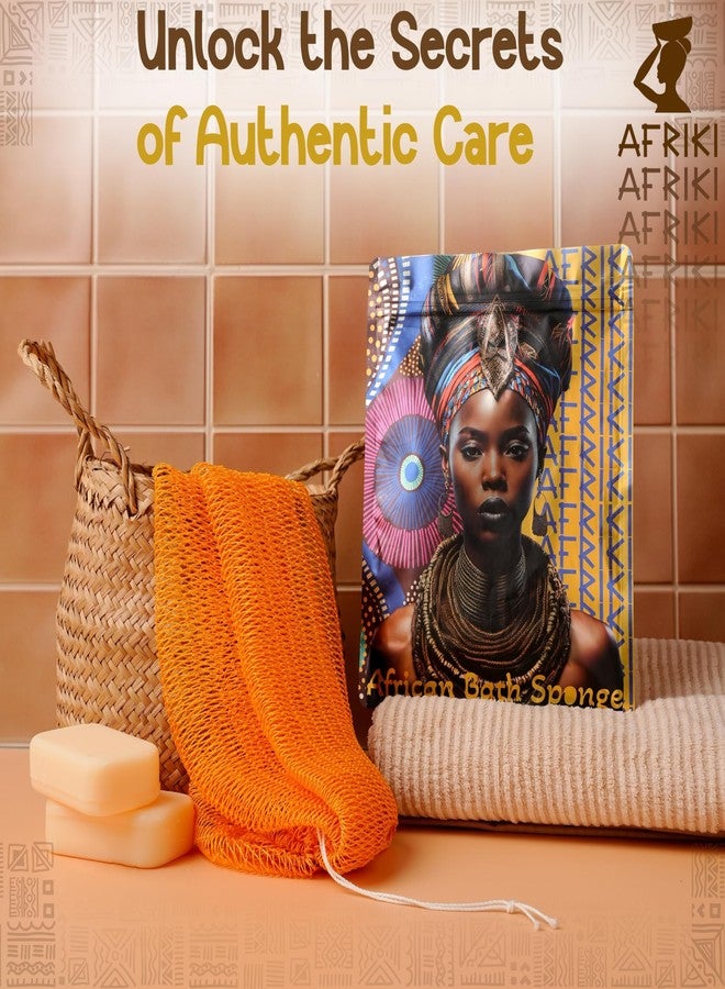 AFRIKI African Net Sponge – Exfoliating Body Scrubber, Black Owned & Rooted in Africa, All Skin Types | 45 in Long (Honey Yellow) - Image 4