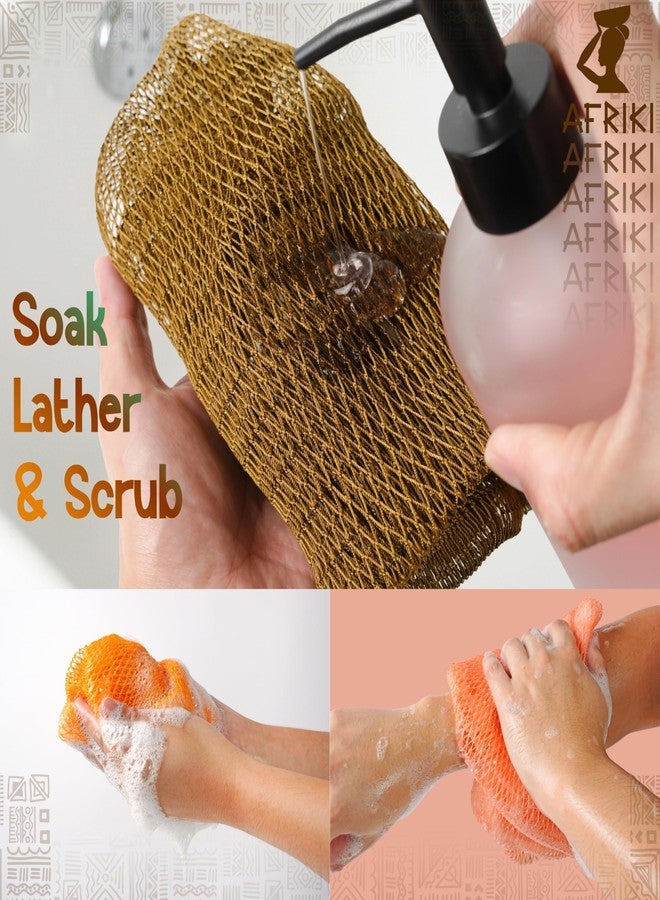 AFRIKI African Net Sponge – Exfoliating Body Scrubber, Black Owned & Rooted in Africa, All Skin Types | 45 in Long (Honey Yellow) - Image 5