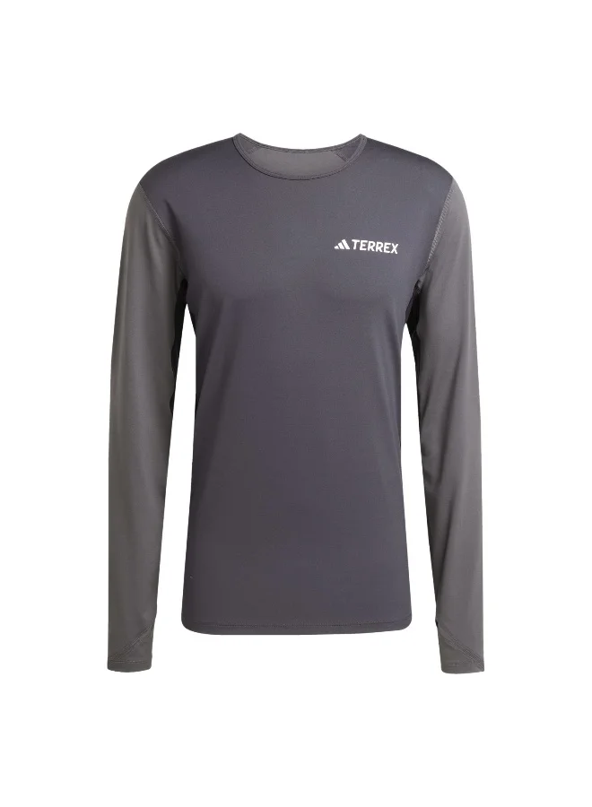 adidas Multi Synt Ls Dark Grey Hiking T-Shirts For Men XS