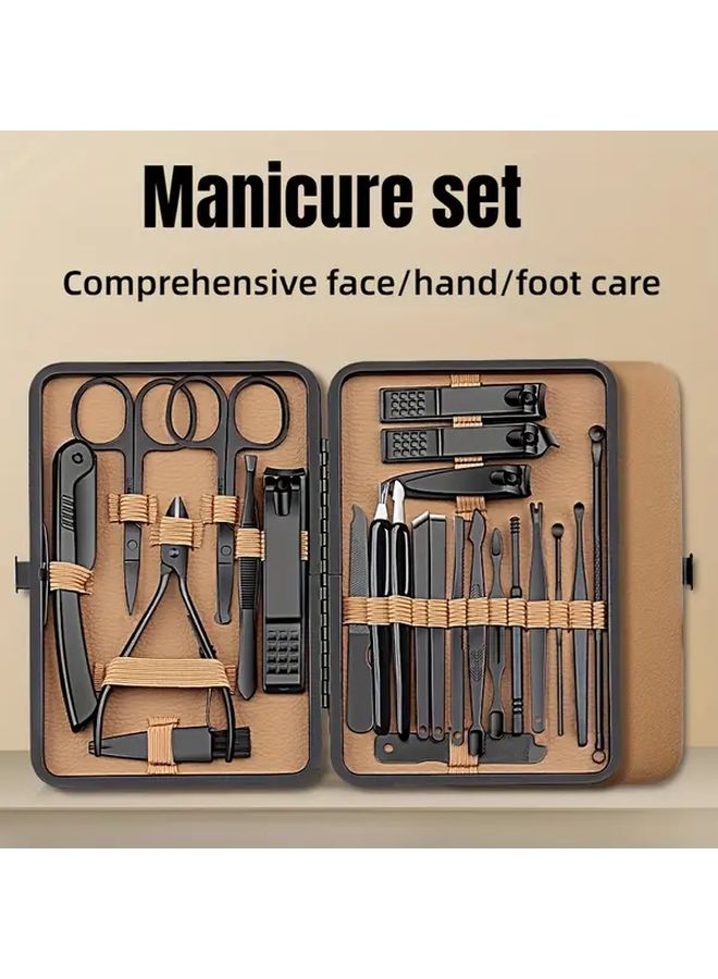 Brown 16 Piece Nail Clipper Kit Multifunctional Precision Trimming Home Travel Set - Image 1