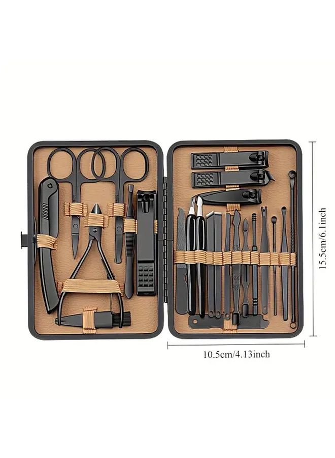 Brown 16 Piece Nail Clipper Kit Multifunctional Precision Trimming Home Travel Set - Image 4