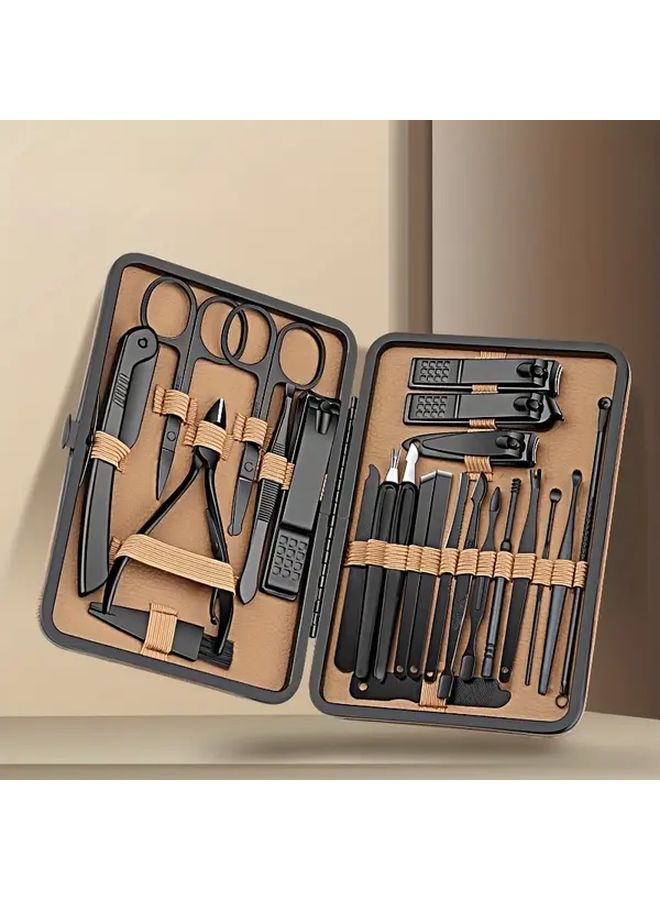 Brown 16 Piece Nail Clipper Kit Multifunctional Precision Trimming Home Travel Set - Image 5