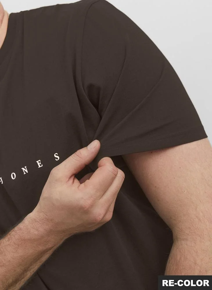 JACK & JONES Plus Size Logo Regular Fit Crew Neck T-Shirt