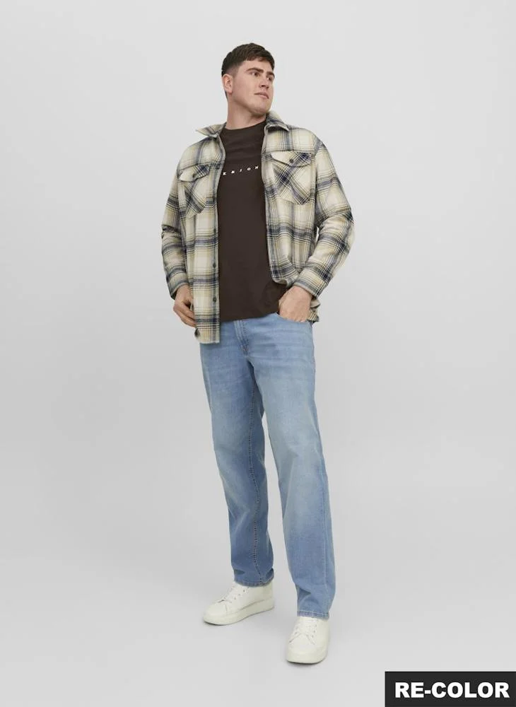 JACK & JONES Plus Size Logo Regular Fit Crew Neck T-Shirt