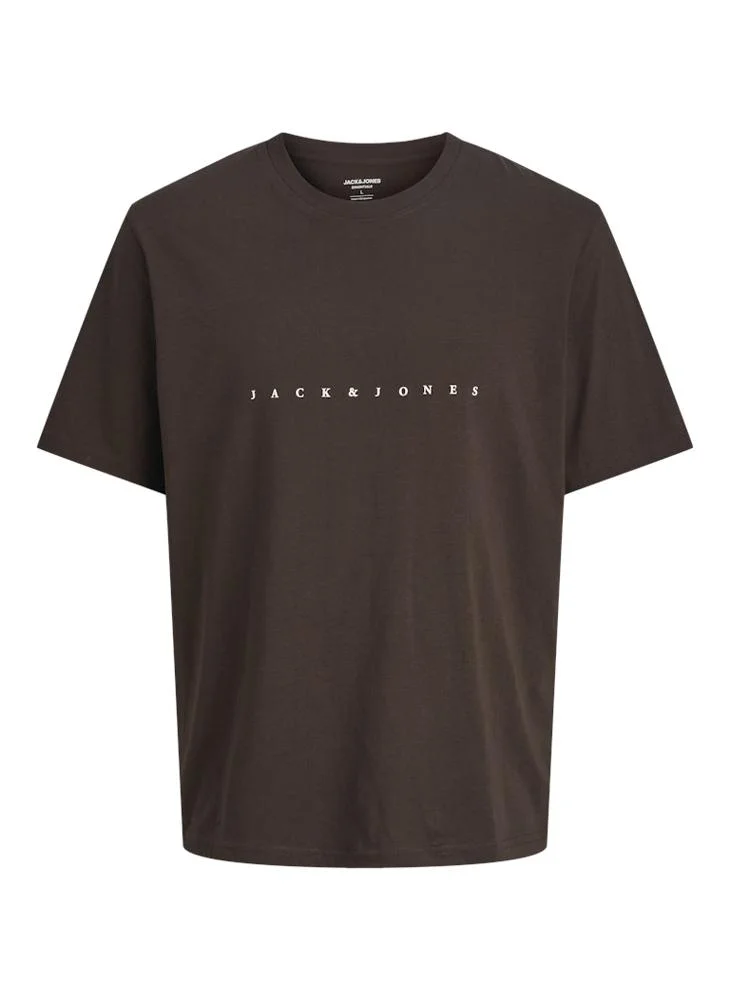 JACK & JONES Plus Size Logo Regular Fit Crew Neck T-Shirt