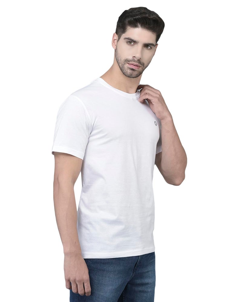 Dollar Super Combed Cotton Mens Solid T-Shirt White - Image 3