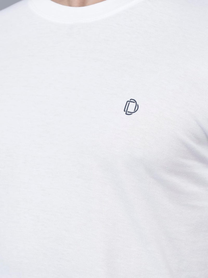 Dollar Super Combed Cotton Mens Solid T-Shirt White - Image 4
