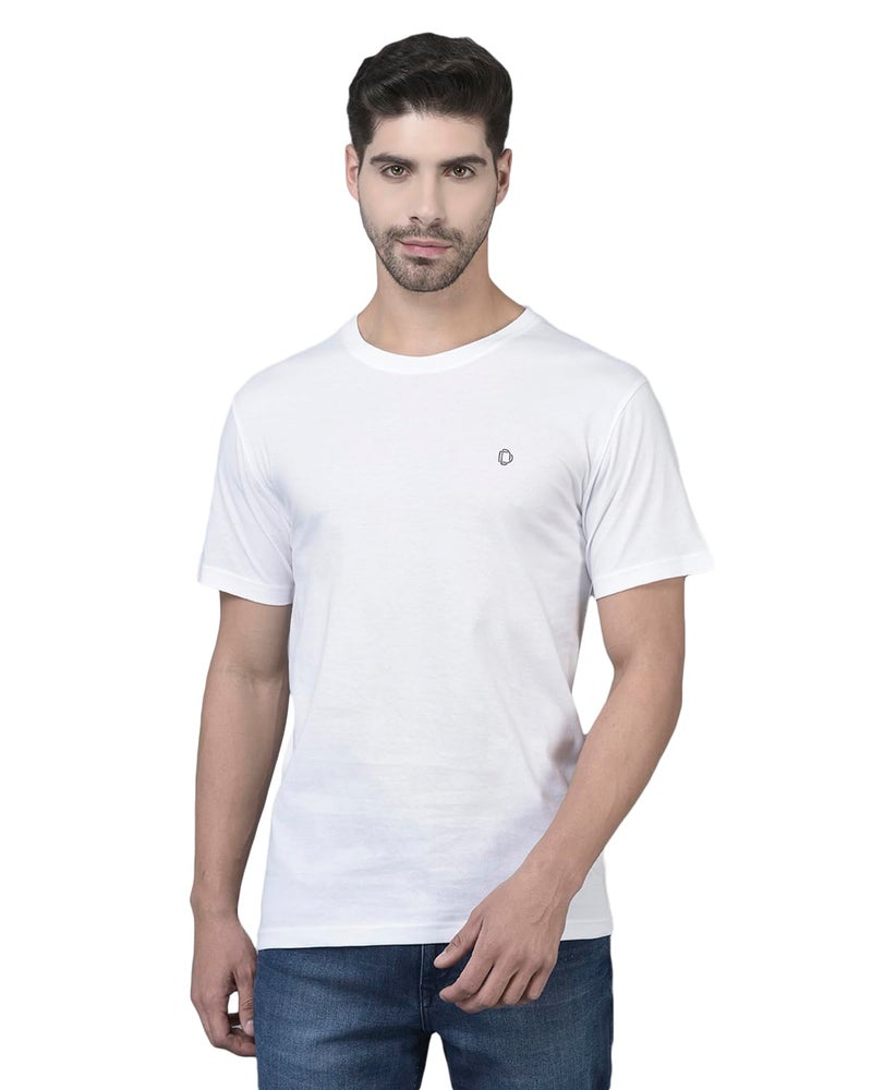 Dollar Super Combed Cotton Mens Solid T-Shirt White - Image 1