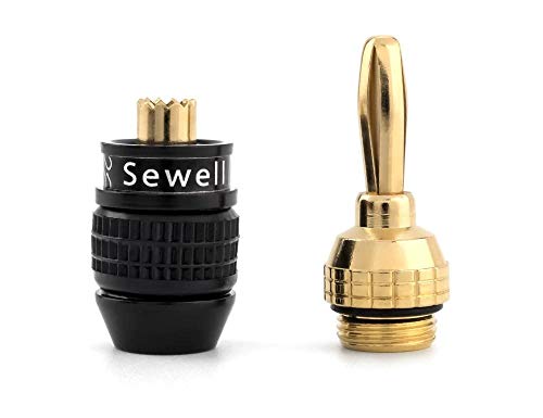 Sewell Deadbolt Banana Plugs 5-Pairs by Sewell, Gold Plated Speaker Plugs, Quick Connect - Image 3