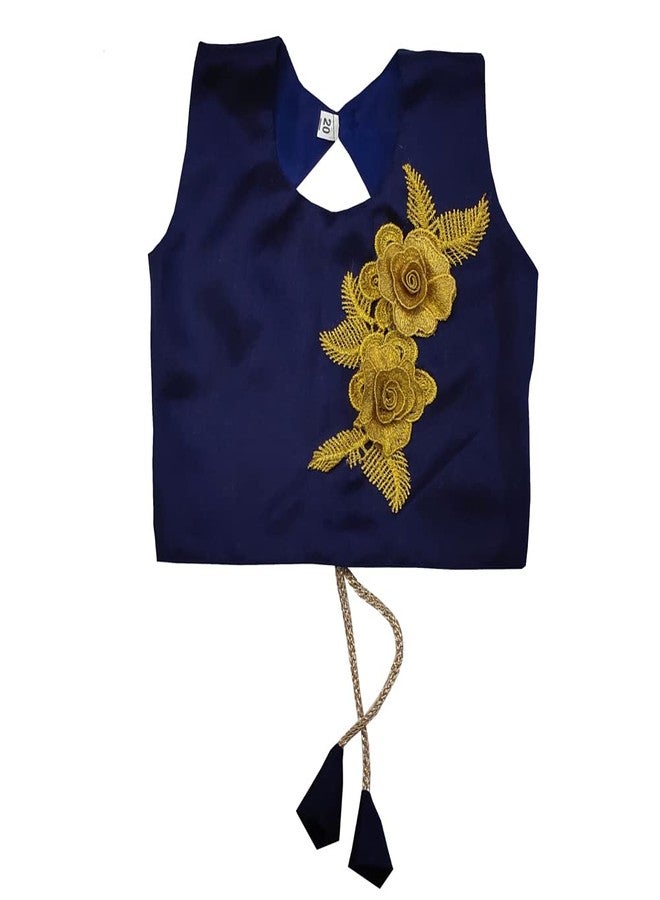 SR CREATION Girl's Heavy Bright Net & Ribbon Embroidery Readymade Lehenga Choli & Dupatta Set (Orange 5-6 YEARS) - Image 4