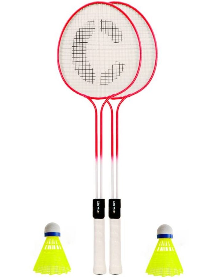 CARRY ON DUAL SAFT BADMINTON RACKET 2 PIEC WITH 2 PIEC SHUTTLE Badminton Kit