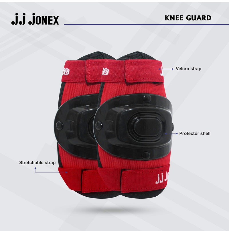 Jonex JJ Jonex Multi Sport Gear Helmet Elbow Guards Knee Caps & Hand Gloves Set for Children (Red, Black, Small, 5-16 Years) - Image 4