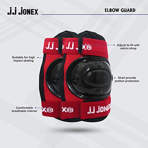 Jonex JJ Jonex Multi Sport Gear Helmet Elbow Guards Knee Caps & Hand Gloves Set for Children (Red, Black, Small, 5-16 Years) - Image 3