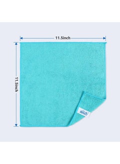 HOMEXCEL Microfiber Cleaning Cloth,12 Pack Cleaning Rag,Cleaning Towels with 4 Color Assorted,11.5"X11.5"(Green/Blue/Yellow/Pink)  - Image 2