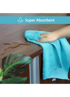 HOMEXCEL Microfiber Cleaning Cloth,12 Pack Cleaning Rag,Cleaning Towels with 4 Color Assorted,11.5"X11.5"(Green/Blue/Yellow/Pink)  - Image 4