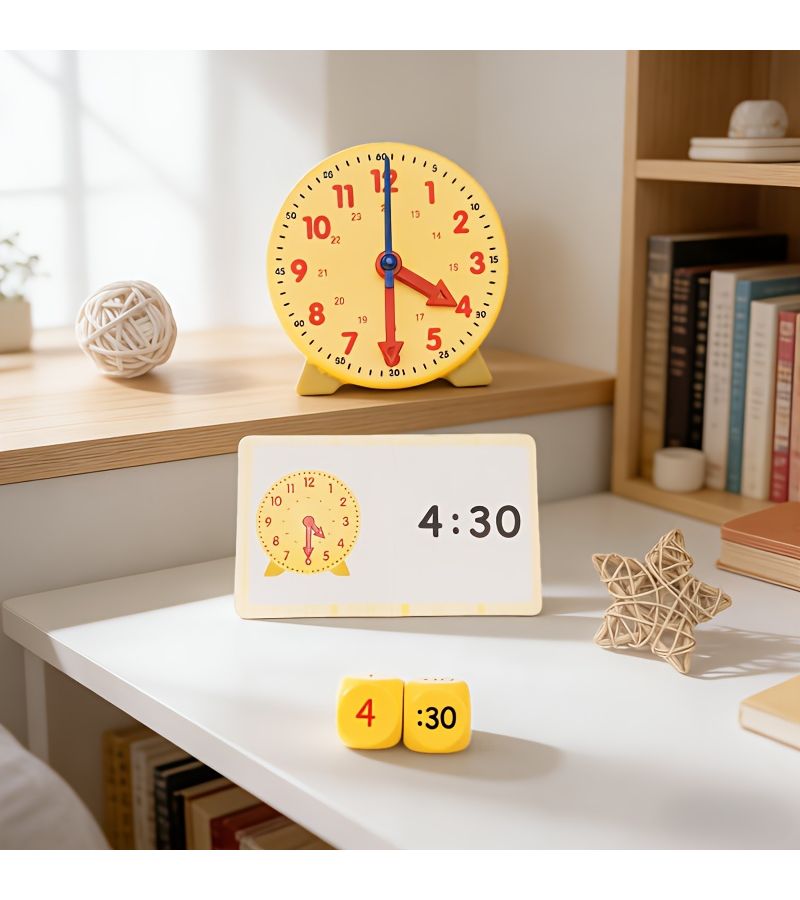 A Time Cognition Learning Clock Set Featuring A Three Hand Interactive Teaching Clock For Time Education Multifunctional Toy With Adjustable Hour Minute And Second Hands Clock Teaching Aids - Image 4