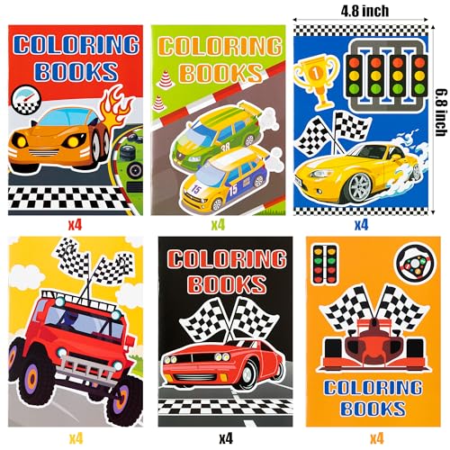 JAPBOR 24pcs Race Car Coloring Books Bulk for Kids Party Favors Racing Small Art Color Book for Goody Bags Birthday Painting Games Gifts Truck Transportation Themed DIY Doodle Mini Booklet Supplies - Image 5