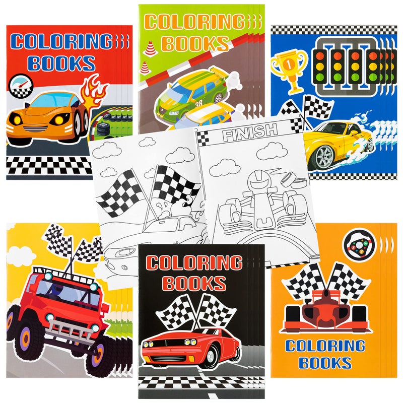 JAPBOR 24pcs Race Car Coloring Books Bulk for Kids Party Favors Racing Small Art Color Book for Goody Bags Birthday Painting Games Gifts Truck Transportation Themed DIY Doodle Mini Booklet Supplies - Image 3
