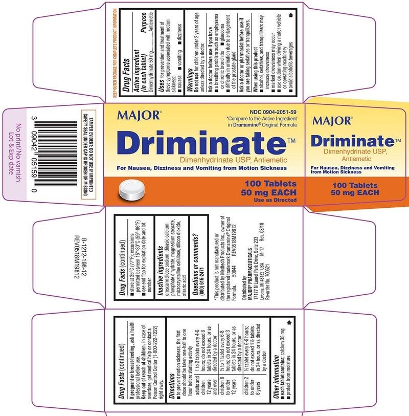 Major Pharmaceuticals Major DriminateÂ® Dimenhydrinate 50mg 100 Ct for Nausea, Dizziness and Vomiting From Motion Sickness - Image 4