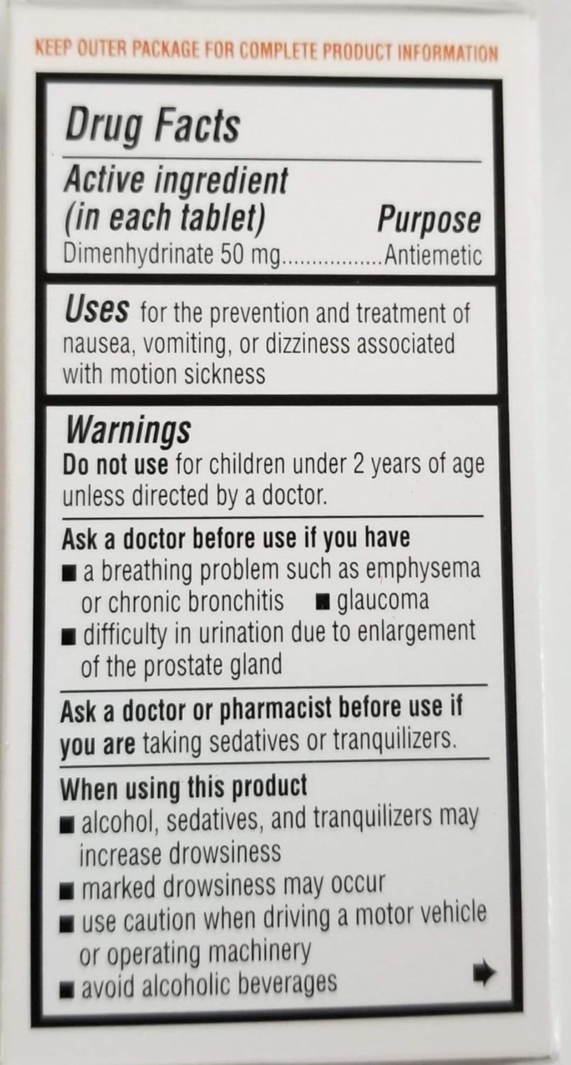 Major Pharmaceuticals Major DriminateÂ® Dimenhydrinate 50mg 100 Ct for Nausea, Dizziness and Vomiting From Motion Sickness - Image 2