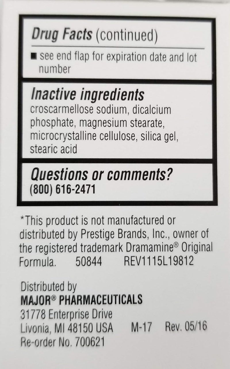 Major Pharmaceuticals Major DriminateÂ® Dimenhydrinate 50mg 100 Ct for Nausea, Dizziness and Vomiting From Motion Sickness - Image 3