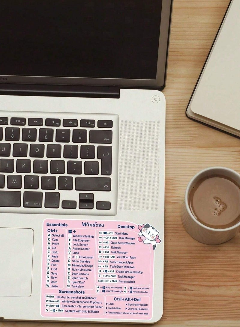 Laptop Sticker with Windows Shortcuts Design  - Image 1