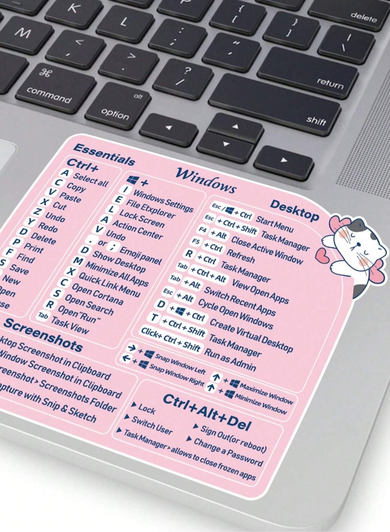 Laptop Sticker with Windows Shortcuts Design  - Image 3