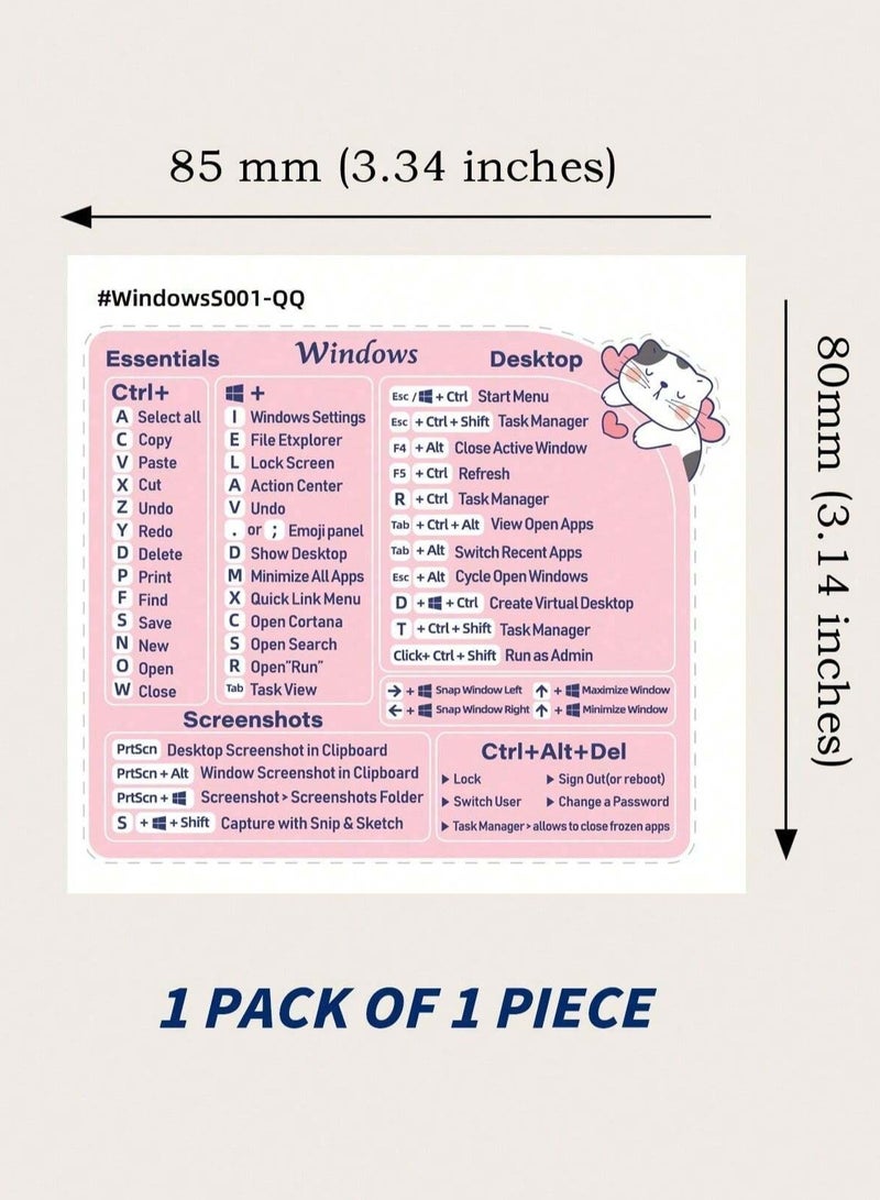 Laptop Sticker with Windows Shortcuts Design  - Image 4