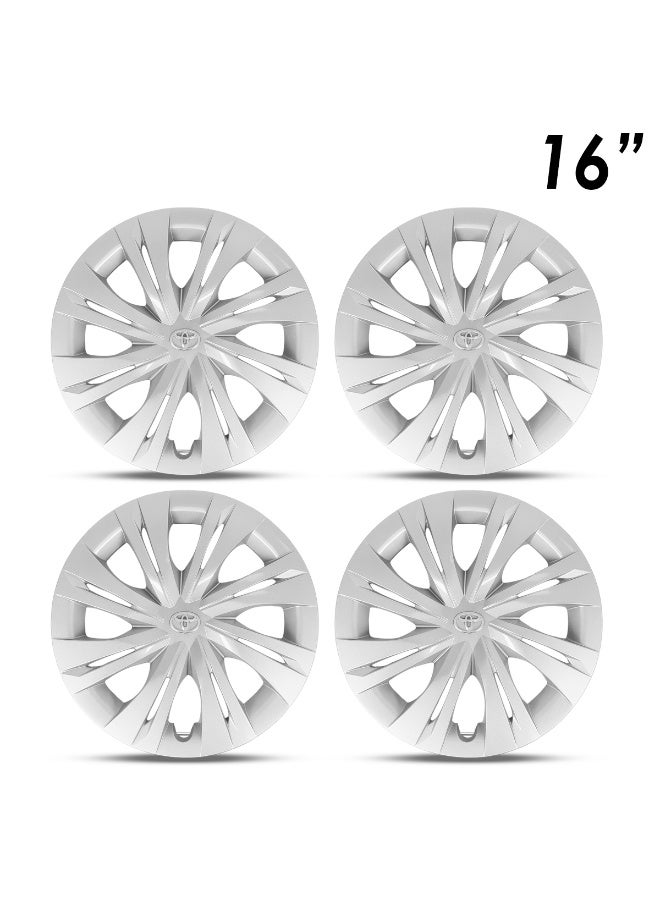 TOYOTA 16 Inch Wheel Cover Set 2K-TC-1721 for Toyota Camry 2025 – High Quality ABS Fiber Hubcaps with Retention Ring, Durable & Fade-Resistant Finish, Secure Snap-On Fit, Strong Flexible Material, Universal 16" Steel Rim Compatibility (Set of 4) - Image 2