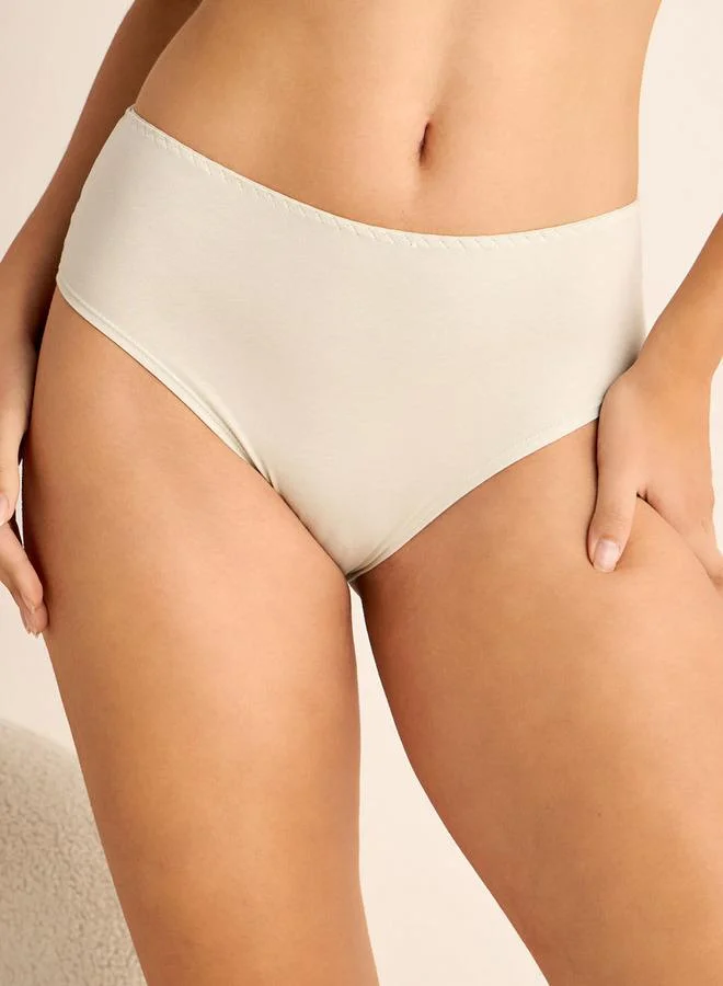 سبلاش فيڤ سراويل داخلية عالية الخصر بتفاصيل دانتيل