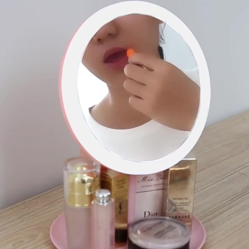 Desktop With Light Internet Celebrity Women'S Fill Light Small Mirror Ins Style Dormitory Desktop Portable Small Dressing Led Makeup Mirror - Image 3