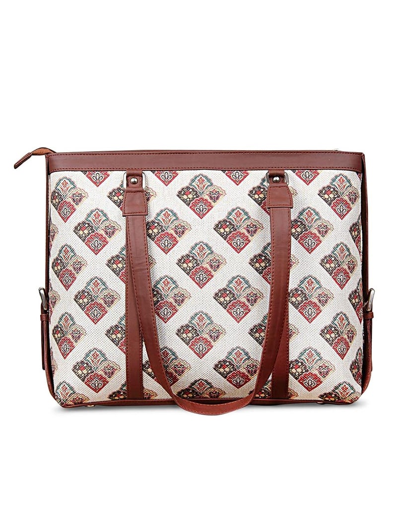 ZOUK حقيبة مكتب | حقائب أنيقة للاستخدام المكتبي | حقيبة لابتوب 15.6 بوصة | حقيبة توت أنيقة للاستخدام المكتبي | حقيبة للنساء | حقيبة يد من جلد نباتي | للاستخدام اليومي والسفر | - Image 4