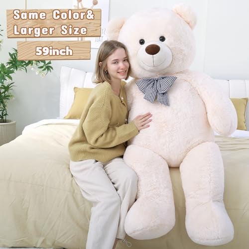Toys Studio دب عملاق ميسسيندي محشو للحبيبة أو الأطفال 47 بوصة (أبيض) - Image 5