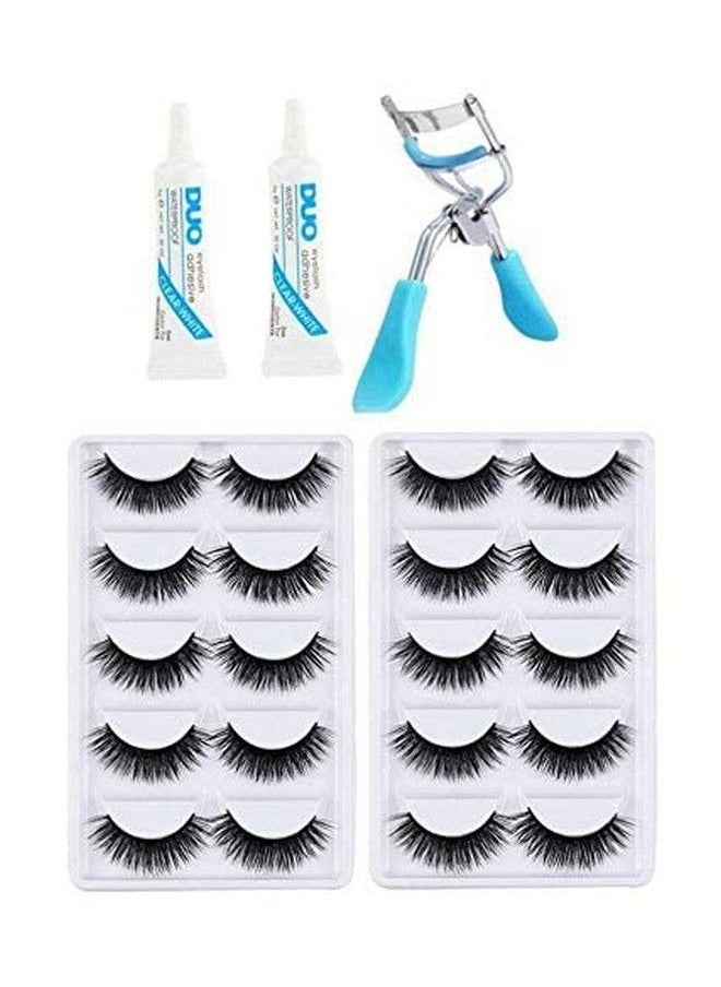 ClubComfort 10 Pair False Eyelash 2 Eyelash Glue + 1 Eyelash Curler  - Image 2