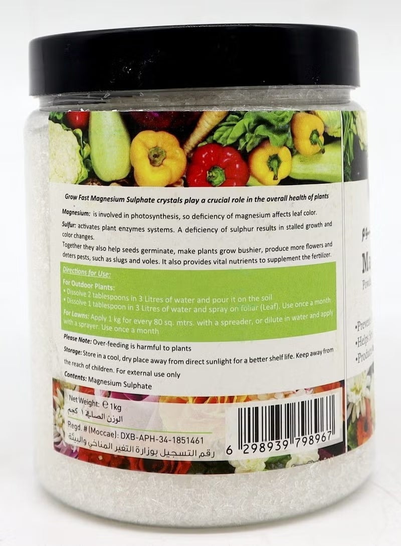 Grow Fast Epsom Salt (Magnesium Sulphate) 1Kg for Plants Growth & Plants Nutrient - Image 2