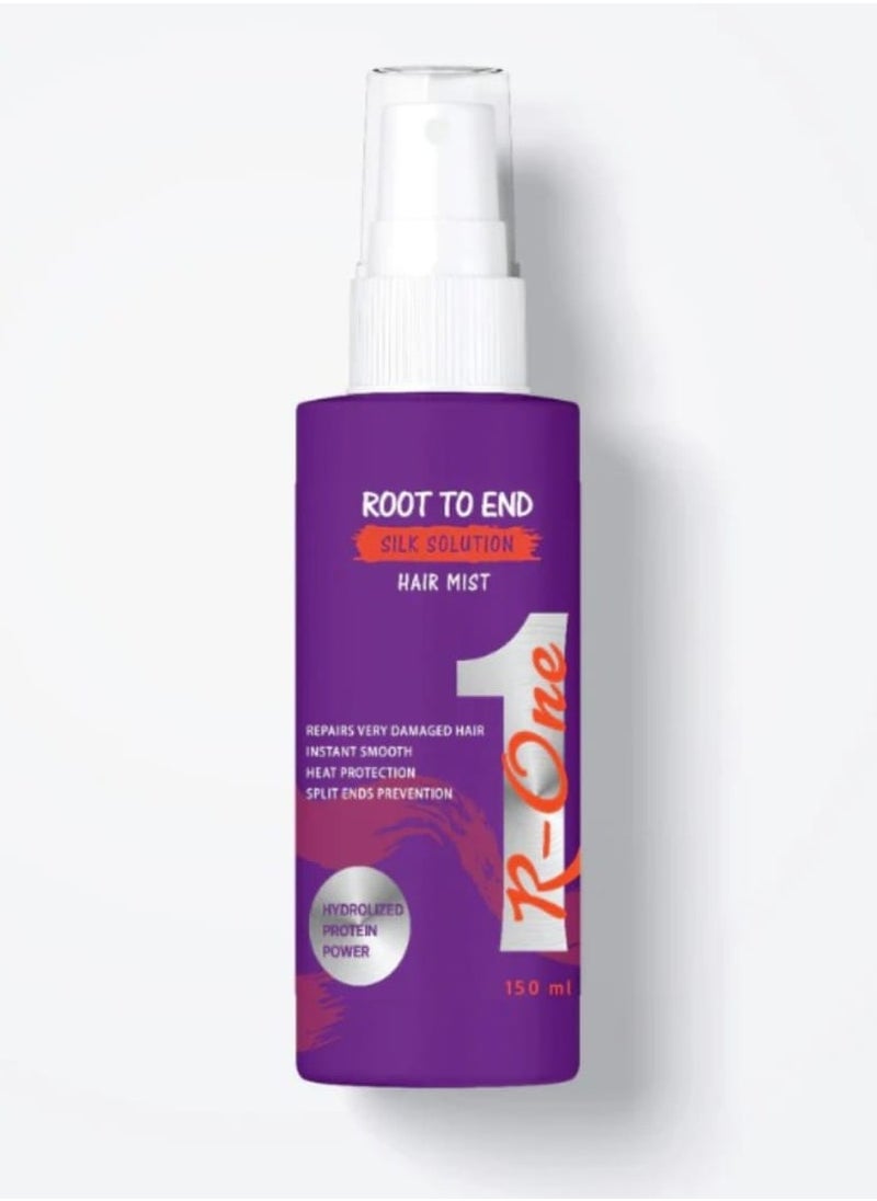 ROOT TO END R-ONE hair mist - leave-in silk solution for damaged hair-heat protection & split ends repair - 150ml 