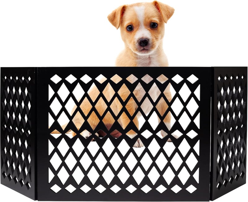 Hoovy Free Standing Pet Gate  Pet Gate for Small Dogs  Free Standing Dog Gate for Stairs  Freestanding Dog Gates for Doorways  Freestanding Pet Gates  Width 23547 inch  Height 1875 inch Diamond - Image 1
