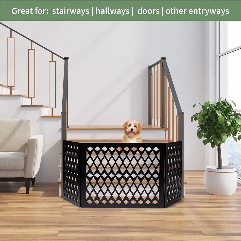 Hoovy Free Standing Pet Gate  Pet Gate for Small Dogs  Free Standing Dog Gate for Stairs  Freestanding Dog Gates for Doorways  Freestanding Pet Gates  Width 23547 inch  Height 1875 inch Diamond - Image 3