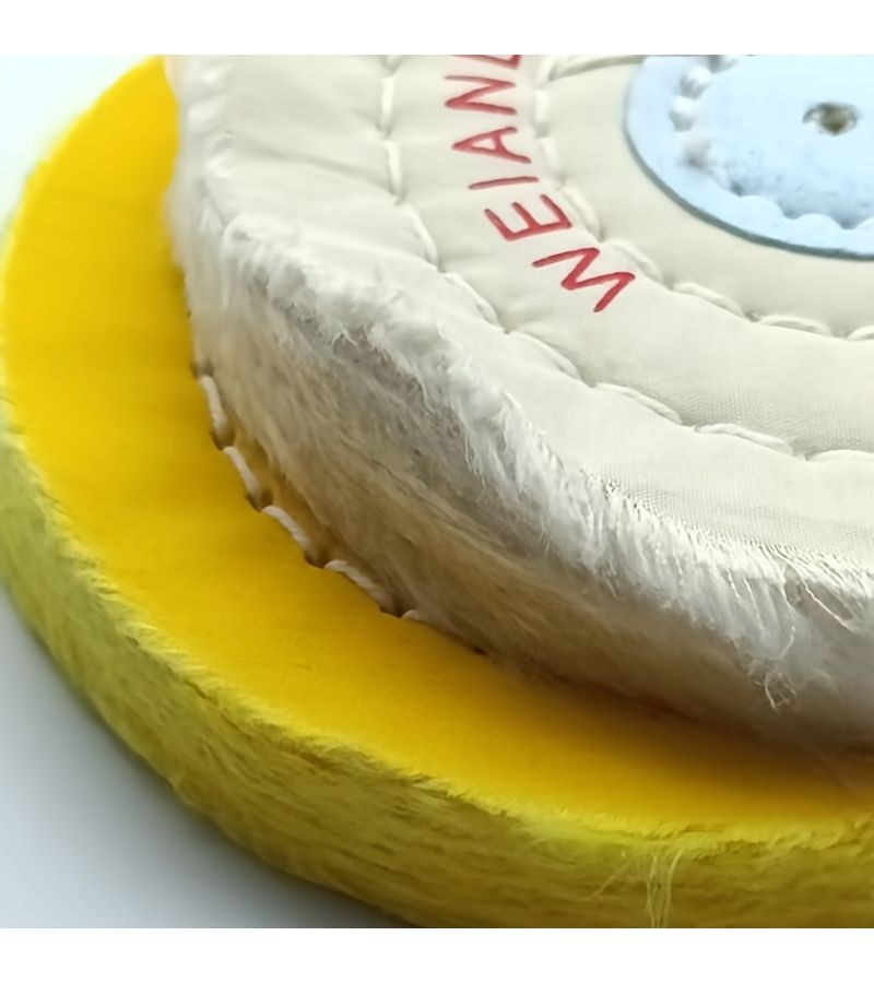 1 Pcs Yellow Spiral Suture Gauze Polishing Wheel 4 Inches for Bench Grinder - Image 3