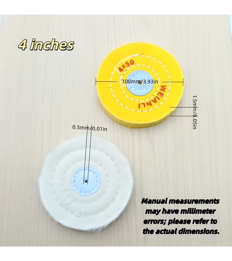 1 Pcs Yellow Spiral Suture Gauze Polishing Wheel 4 Inches for Bench Grinder - Image 2