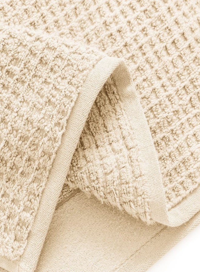 Softerry Waffle Bath Towel Set - 100% Soft Cotton - Plush and Extra Absorbent - Luxury Hotel & Spa Quality - Fade Resistant - Eco-Friendly (Natural, Set of 4 Bath) - Image 3