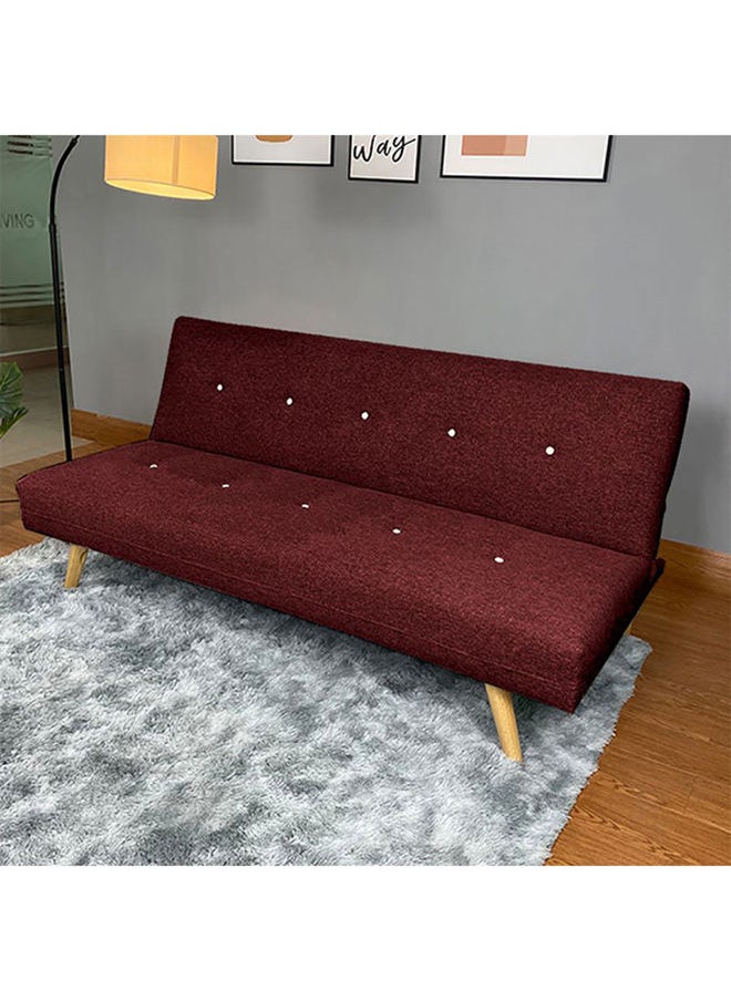 In-House - Aimar | 3-Seater Sofabed 2 In 1 Upholstered In Linen 30x178x109 cm  - Burgundy - Image 1