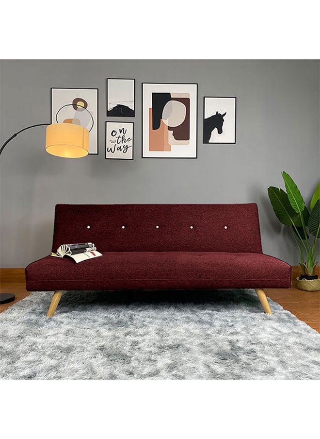 In-House - Aimar | 3-Seater Sofabed 2 In 1 Upholstered In Linen 30x178x109 cm  - Burgundy - Image 1