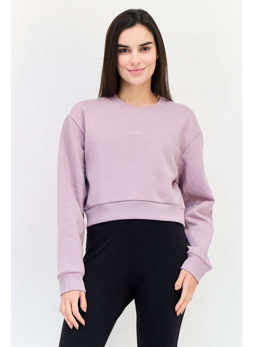 Adidas Women Sportswear Fit Long Sleeve Outdoor Sweatshirt, Purple  - Image 1