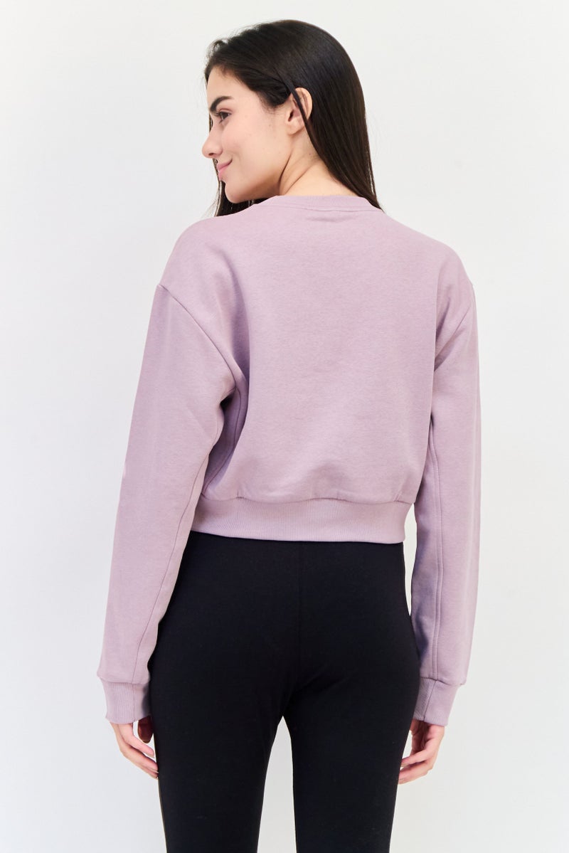 Adidas Women Sportswear Fit Long Sleeve Outdoor Sweatshirt, Purple - Image 2