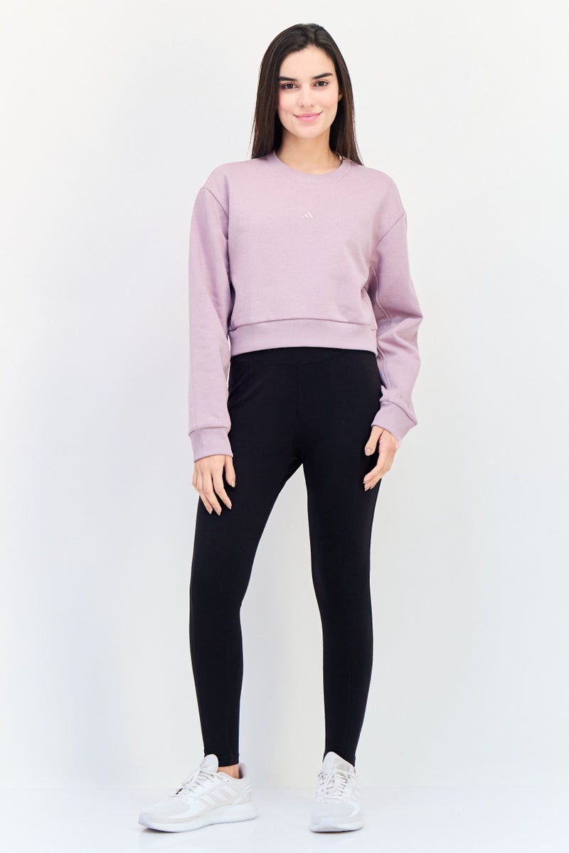 Adidas Women Sportswear Fit Long Sleeve Outdoor Sweatshirt, Purple - Image 4