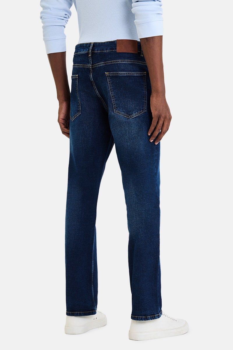 SNITCH Navy Blue Solid Straight Fit Casual Jeans - Image 5