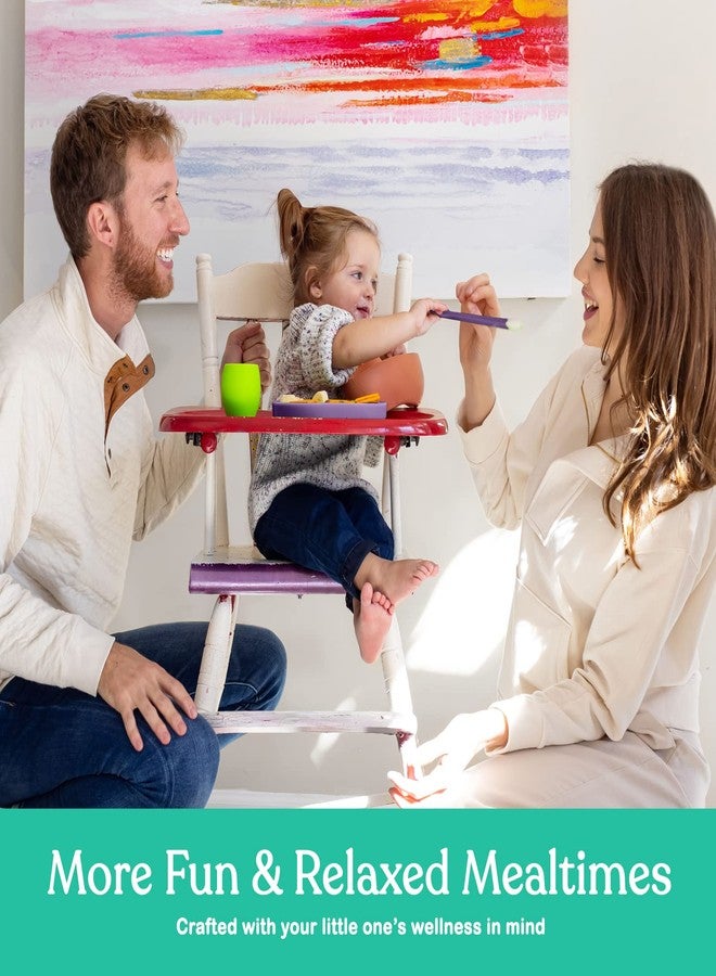 سبريك طبق شفط سيليكون للأطفال - طبق مقسم من السيليكون الآمن غذائيًا بنسبة 100% | طقم أطباق شفط لتدريب الأطفال على التغذية الذاتية | أطباق ثابتة خالية من مادة BPA، آمنة للاستخدام في الميكروويف وغسالة الأطباق (بنفسجي وفيروزي) - Image 5