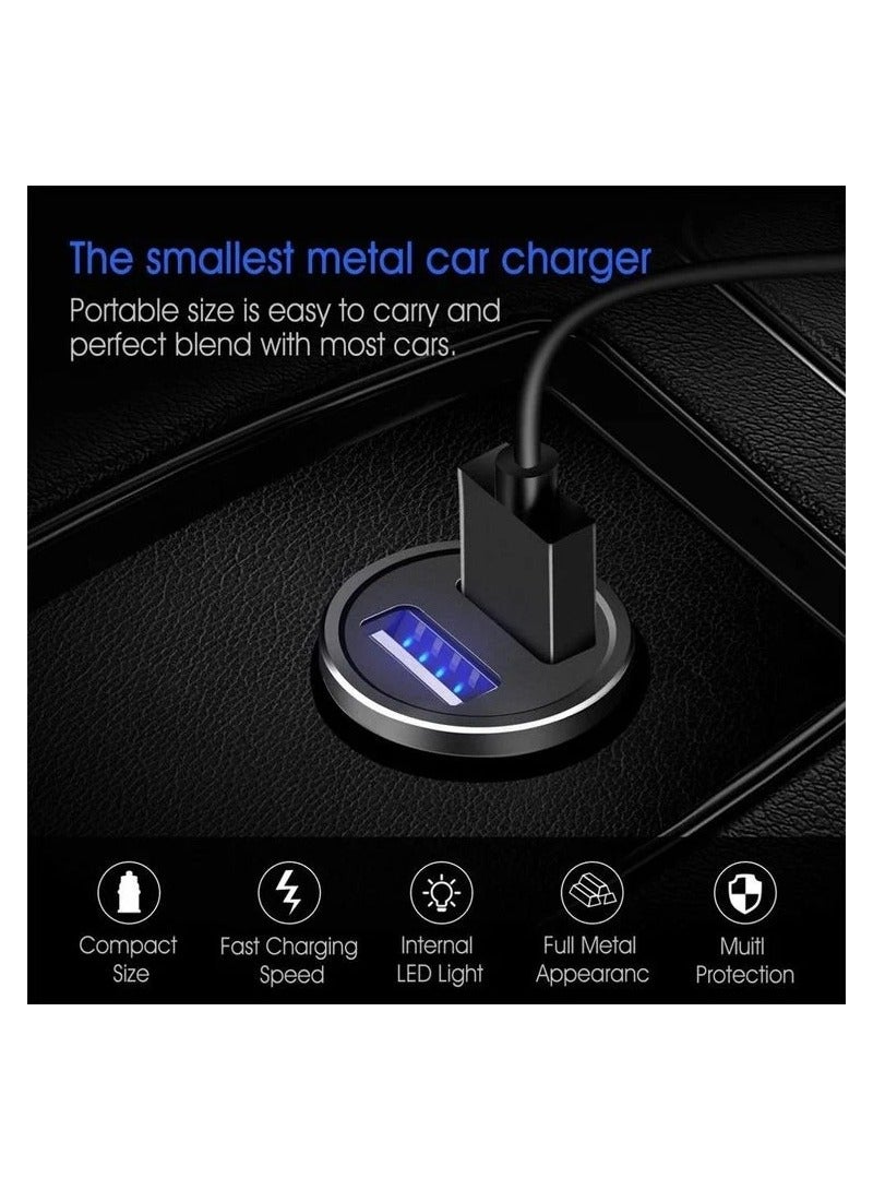 DIVICO Car Charger 2.4A Dual USB Ports – Fast Charging Zinc Alloy Mobile Charger, Compact Size, Model A3004 - Image 4